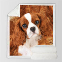 Cavalier King Charles Spaniel Cozy Premium Fleece Blanket 3D Printed Sherpa Blanket on Bed Home Textiles