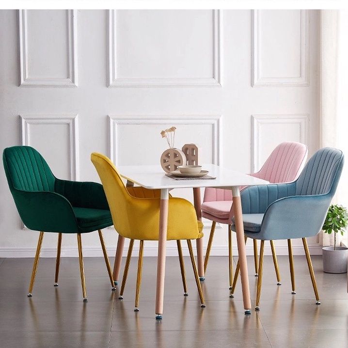 เก้าอี้ทำเล็บ-เก้าอี้นอร์ดิก-nordic-เก้าอี้เจ้าหญิง-ขาเหล็กสีทอง