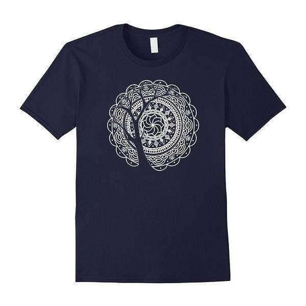 Bohemian Mandala Tree Shadow T Shirt - Gypsy Soul Boho Shirt Men Cotton ...