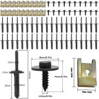 80X Car Engine Guard Metal Screws Washer U-shape Nut For BMW E46 E92 E90 F10 MINI Fender Bumper Cross Head Expansion Blind Clips