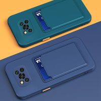 เคสที่เก็บบัตรซิลิโคนเหลวสำหรับ Xiaomi POCO F5 X5 X3โปร M5 X4 M4 M3 Pro X3 GT F4 5G X3 NFC ฝาครอบกระเป๋าสตางค์กันกระแทก F3