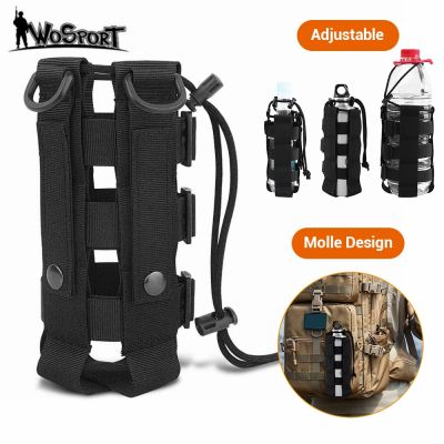 Upgraded Tactical Molle Water Bottle Pouch Bag Military Outdoor Travel Hiking Drawstring Water Bottle Holder Kettle Carrier Bag