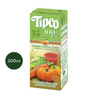 TIPCO น้ำผักผสมน้ำผลไม้รวม 32 ชนิด 32 Mixed Vegetable &amp; Mixed Fruit 100% ขนาด 200 มล.