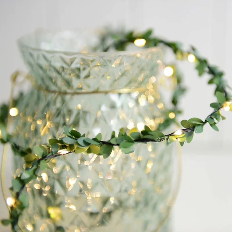 10/5m Artificial Vine Plants Hanging Ivy Green Turtle Leaves LED String  Lights Garland Fake Flowers Home Garden Wall Decoration