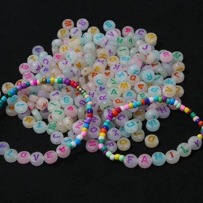 100 Pcs 4x7mm Star Heart English Letter Pattern Acrylic Colorful Loose Bead School Teaching Material