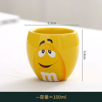 600ML M&amp;M Bean Large Capacity Cute Coffee Mug Kawaii Breakfast Tea Milk Cups and Mugs With Spoon Ceramic Expression Drinkware