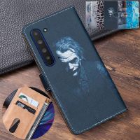 3D Embossing Badut Kulit Buku Flip Gaya Penutup untuk Sharp AQUOS R5G Kasus Ponsel Tas Kartu Case untuk Sharp AQUOS r5G 6.5 Shell