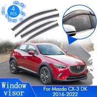 4X สำหรับ Mazda CX-3 CX 3 CX3 DK 2016 2017 2018 2019 2020 2021 2022ที่บังแดดหน้าต่างฝนแผ่นเบนทางลมแผ่นครอบกันสาด