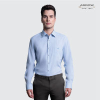 ARROW WRINKLE FREE SHIRT - สวมใส่สบาย ดูแลรักษาง่าย- เสื้อเชิ้ตแขนยาวสีน้ำเงิน ทรง SMART FIT รหัส MACM205-BU