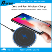 Rovtop 10W 15W Qi Wireless Charger Aluminum Alloy Mirror Car Wireless