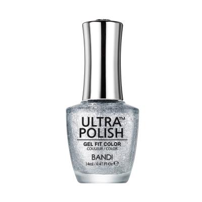 ยาทาเล็บกึ่งเจลUltra Polish Glitter collection UP911G - Metallic Silver