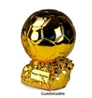 Light Yellow 15 European Football Golden Ball Award Competition Honor Reward Spherical Trophy Customizable Gift For Childen Adult Home Decor