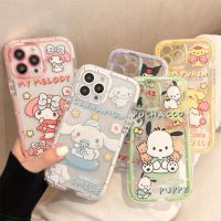 [2023สุดฮอต] เคสสำหรับไอโฟนมือถือ Kawaii Sanrio Kuromi Cinnamoroll Pochacco 14 13 12 11 Pro Max XR XS MAX X Y2k เคสนิ่มกันกระแทกสำหรับเด็กผู้หญิง