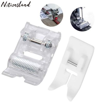 2pcs Roller Sewing Machine Presser Foot Plus Non-Stick Zigzag Presser Foot for Singer Brother Low Shank Sewing Machine