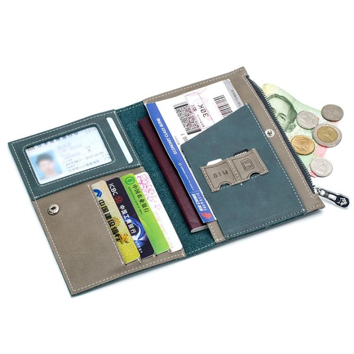 layor-wallet-กระเป๋าถือหนังวัวผู้หญิงผู้ชายย้อนยุค-กระเป๋าถือที่ใส่บัตรประชาชนมีซิปกระเป๋าใส่บัตร-dompet-koin-โกธิคป้องกันการถูกขโมย