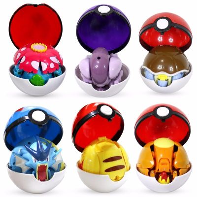 ✅ชุดของเล่น&nbsp;โปเกมอนแปลง Squirtle Mewtwo Pikachus Charizard ตุ๊กตาขยับแขนขาได้โมเดล Pokeball ชาร์แมนเดอร์อนิเมะของขวัญคริสต์มาส