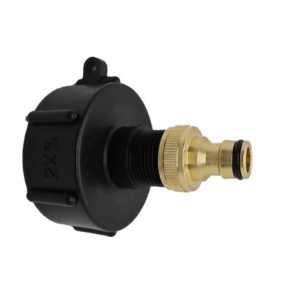 1PC Thread Plastic IBC Tank Tap 1000L IBC Ton Brass Valve Adapter Nozzle 3/4 To 1/2 Garden Hose Connector Water Hose Pipe