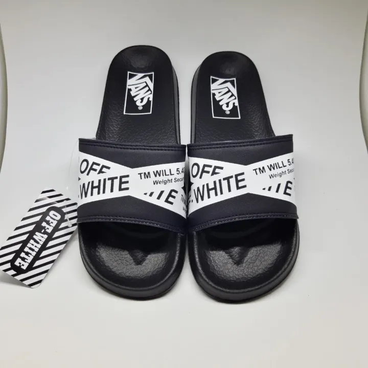 white slip on slides