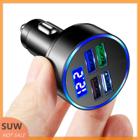 ? SUW QC 3.0 4 USB Car Charger 3.1A PD Fast CHARGING สำหรับ Huawei Type C Phone Charger