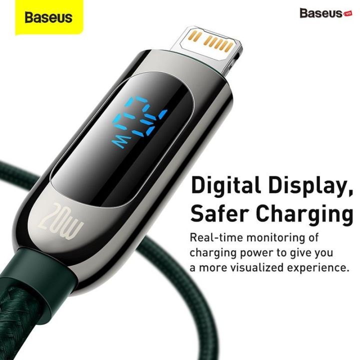 Cáp sạc nhanh Baseus Display Fast Charging Data Cable Type-C to Lightning  20W tích hợp màn hình LED 