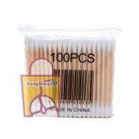 Cotton Buds คอตตอนบัด สำลีปั่นหู ด้ามไม้ อย่างดีไม่รุ่ยง่าย 1แพ็คมี100ชิ้น. GS99.