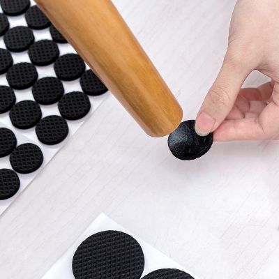 hotx【DT】 2Sheets Table Leg Protector Feet Adhesive Anti-Skid Scratch Resistant Damper Soft Sponge Sticker