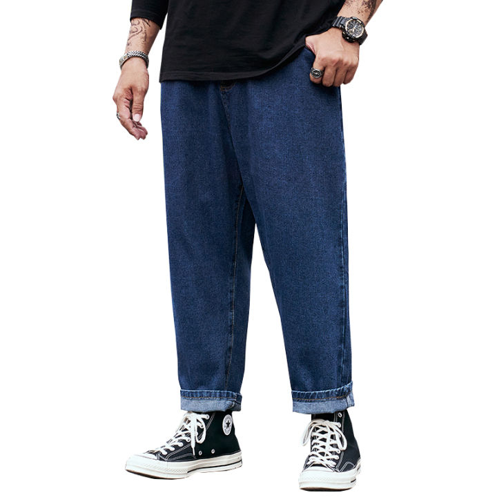 lelaki-กางเกงยีนส์ขายาวสำหรับผู้หญิง-กางเกงยีนส์ขายาวสีฟ้ากางเกงยีนส์ขาบานสำหรับผู้ชายกางเกงยีนส์ขากว้าง-jenama-lelaki-pakaian-29-46-48