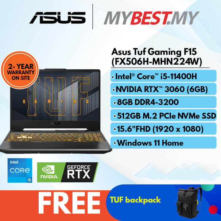 Asus Tuf Gaming F15 Fx506h Mhn224w Gaming Laptop I5 11400h 8gb