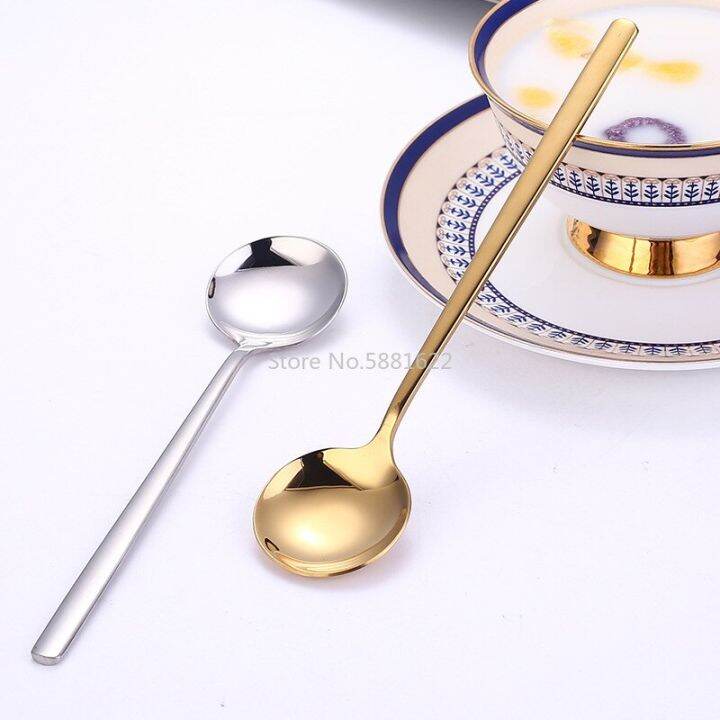 stainless-steel-spoon-korean-household-net-red-round-spoon-creative-paint-dessert-coffee-stirring-spoon-into-the-spoon-serving-utensils