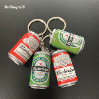 Wholesale 60pcslots novelty Mini beverage bottle key chain pendant resin beer can key ring 2021 Business promotional Premiums