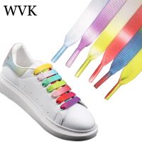 New Fashion Gradient Shoelaces Flat Colorful Shoe laces for Casual Sneakers Laces Shoes 1.2CM Width 2021 Rainbow Shoelace