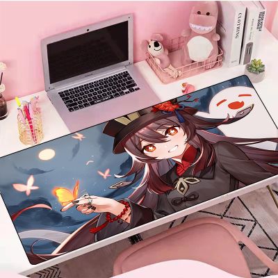 ✻✿✼ Genshin Impact Hu Tao Anime Mouse Pad Large Gaming Mousepad Rubber Mat Deskmat Pc Accessories Desk Protector Gamer Keyboard Pads