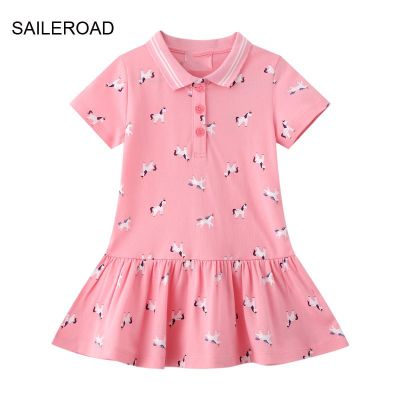 〖jeansame dress〗 SAILEROAD-Robes D 39; Été Princesse En Coton Pour Petites Filles Jupe Licorne À Manches Courtes Pour Enfants De 2 À 7 Ans Vêtements À La Mode 2022