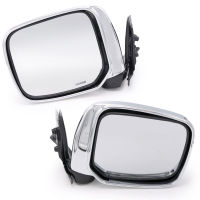 กระจกมองข้าง ติดตรงประตู ข้างซ้าย+ขวา LH+Rh 2ชิ้น สีชุปโครเมี่ยม Pair Side Mirror Chrome Mitsubishi New L200 Strada 1995 - 2004 มีบริการเก็บเงินปลายทาง