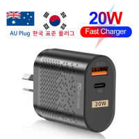 GTWIN เกาหลี USB Fast Charger ออสเตรเลีย EU Plug PD Type C Quick Charger เครื่องชาร์จศัพท์มือถือ USB C Travel Adapter Wall Charger