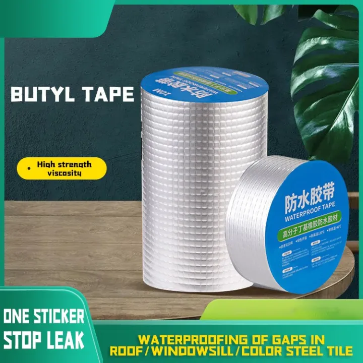 roof-aluminum-foil-tape-butyl-rubber-waterproof-leakproof-high-temperature-resistance-pipes-walls-leak-sticker-super-butyl-tapes