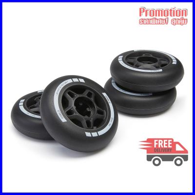 Fit Fitness Inline Skate 80mm 84A Wheels 4-Pack - Black
