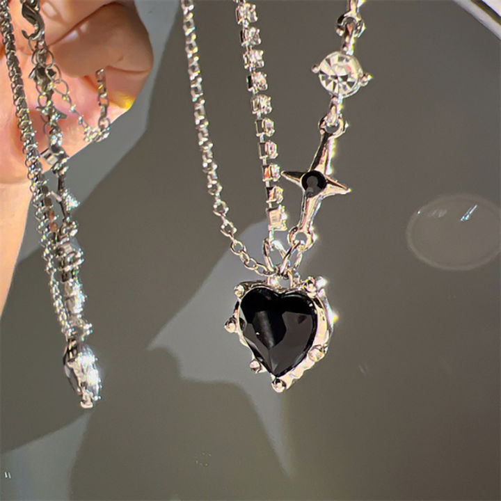 party-gifts-jewelry-shiny-necklace-trendy-necklace-fashion-necklace-kpop-necklace-crystal-heart-necklace