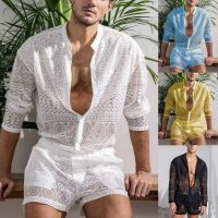 Spot Long -Sleeved Shirt Casual Shorts Fashion MenS Set Clothes With Matching Summer Suits Sportswear