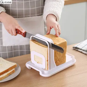 Bread Slicer | Bread Loaf Slicing Machine With Crumbs Tray | Easy To Use  Foldable Bread Cutter | Adjustable Slice Sizes | Bread Cutting Guide With