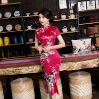 【CW】 Rose red Chinese Bride Wedding Dress Sexy Long Cheongsam Elegant Slim Summer Qipao New Arrival dress S M L XL XXL 3XL