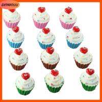 CHINHOUU 30 Pcs ความยาว29มม. จี้เรซิ่น faux CUP cake พลาสติก imiated Food Charm พร้อมห่วง เส้นผ่านศูนย์กลาง24มม. เรซิน เครื่องรางเค้กหวานอาหารน่ารัก ปริมาณที่เพียงพอ รู: 2mm จี้เรซิ่น3D สีสันสดใสถ้วยหวานเค้กอาหาร Charm งานฝีมือดีไอวาย