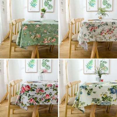 Green Floral Elegant Home Wedding Decorations Coat Picnic Table Placemat Rectangular Waterproof Coffee Table Cover Tablecloth