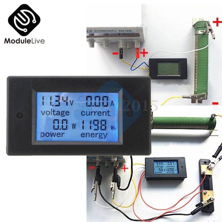 dc-6-5-100v-0-20a-4-in-1-digital-lcd-voltage-current-power-energy-meter-large-lcd-screen-dc-volt-tester-voltmeter-ammeter