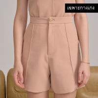 *พร้อมส่ง* Parachuteshop - AVA shorts กางเกงขาสั้น ตีเกร็ดด้านหน้า กระดุมหัวใจที่เอว ผ้า texture BM