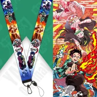 EESPORT Nezuko พวงกุญแจ Tanjiriu Anime สายรัดข้อมือฆ่าปีศาจ Kimetsu No Yaiba สายคล้องโทรศัพท์มือถือ