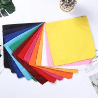 □☌◐ Fashion Solid Hip Hop Bandana Square Scarf Headband Scarf Outdoor High Quality Polyester Hair Accessories Scarves For Women Men