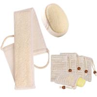 3pcs Natural Loofah Body Scrubber Set Sisal Back Scrubber Loofah Sponge Pad and Sisal Soap Saver Exfoliating Organic Shower