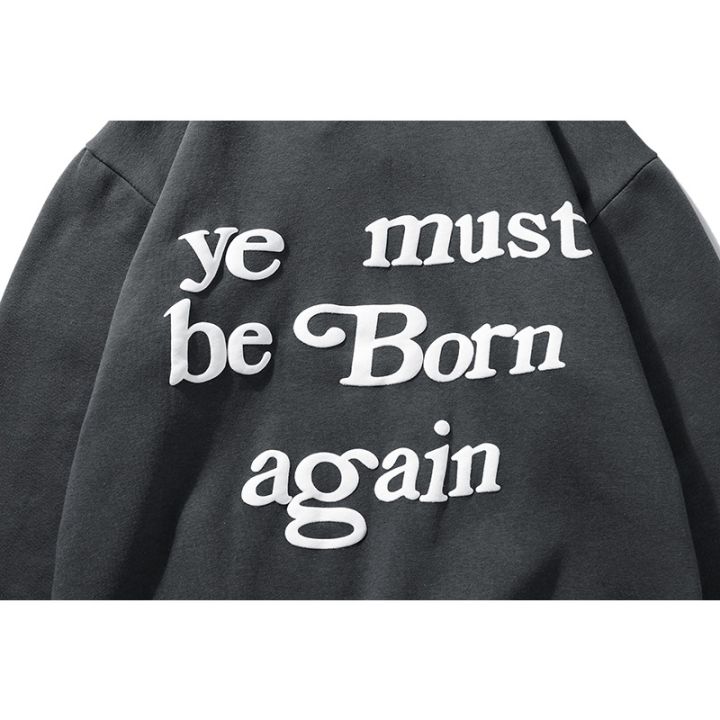 cpfm-ye-must-be-born-again-kanye-kanye-เสื้อกันหนาวสําหรับสตรีแขนยาวมีฮู้ดพิมพ์ลายตัวอักษรสไตล์เกาหลี
