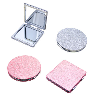 Handheld Makeup Mirror Small Gift Mirror Leather Makeup Mirror Flash Makeup Mirror Special Leather Handheld Mirror